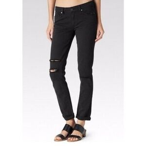 Paige Jimmy Jimmy Skinny Distressed Black Jeans